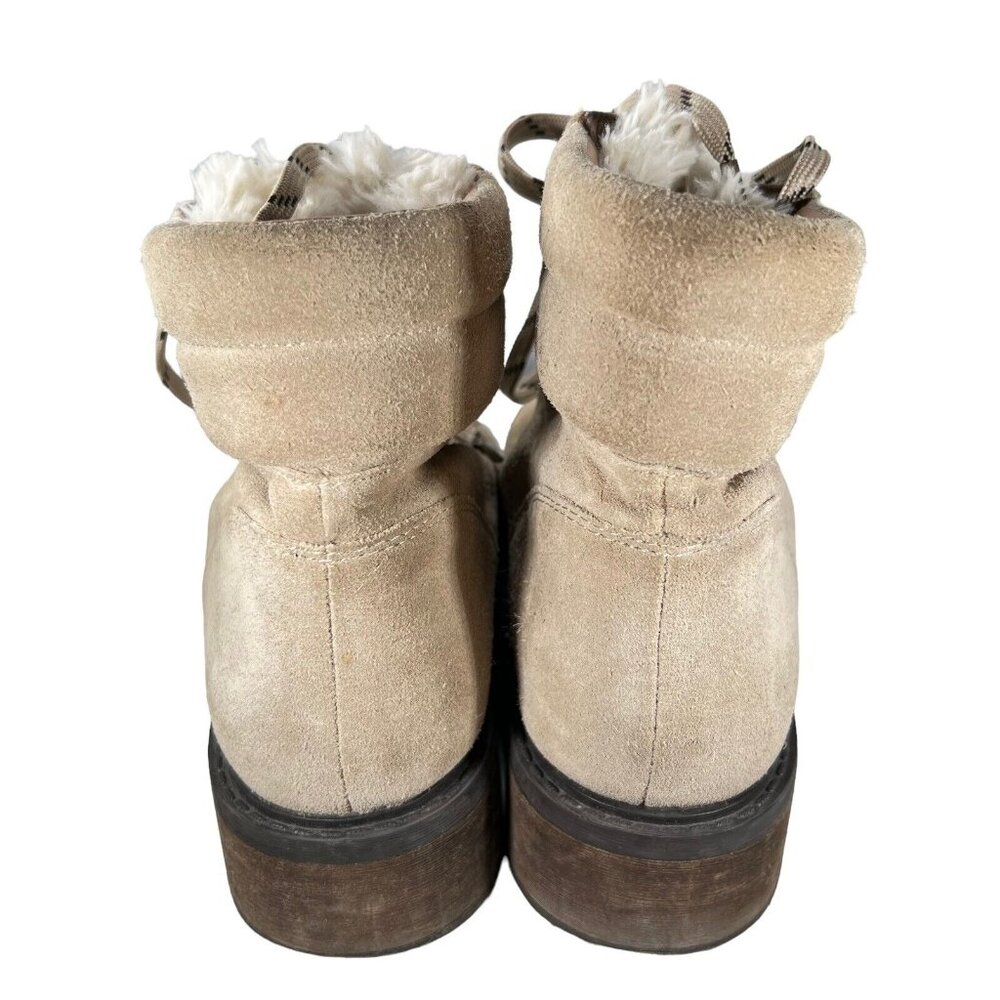 Sam Edelman Ankle Boots Darrah 2 Sherpa Combat Hiker Sz 10 Tan Suede Lace Up - Picture 7 of 13